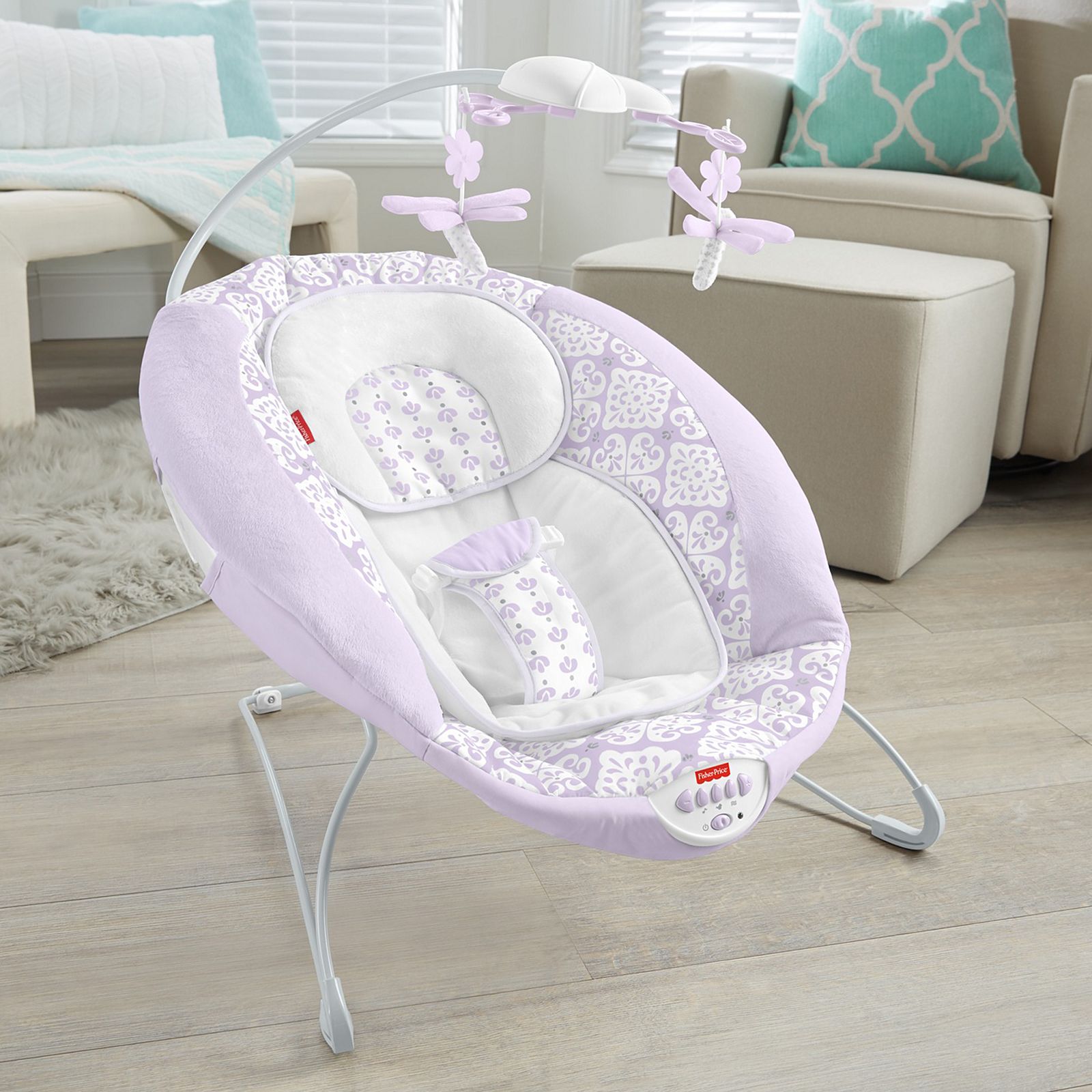 Fisher Price Fairytale Newborn Deluxe Bouncer with Baby Mobile