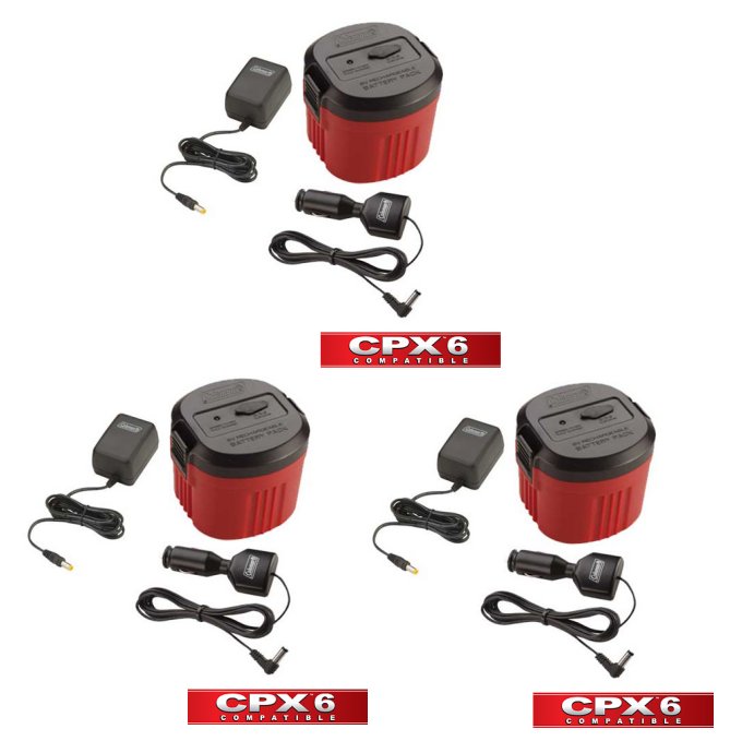 Coleman 6V XPS Batteries w/ Rechargeable Battery Packs CPX6 (3 Pack) 3 x 2000008557