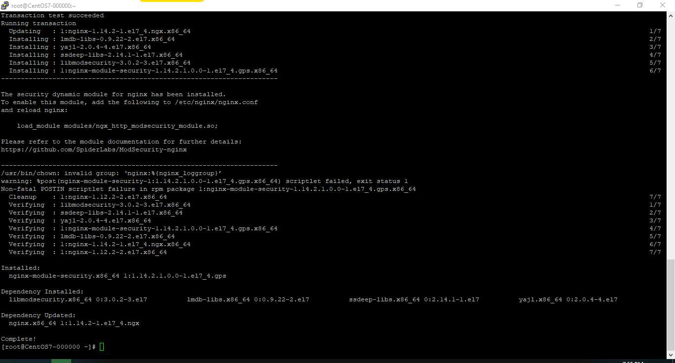 How to install and configure ModSecurity on NGINXCentOS