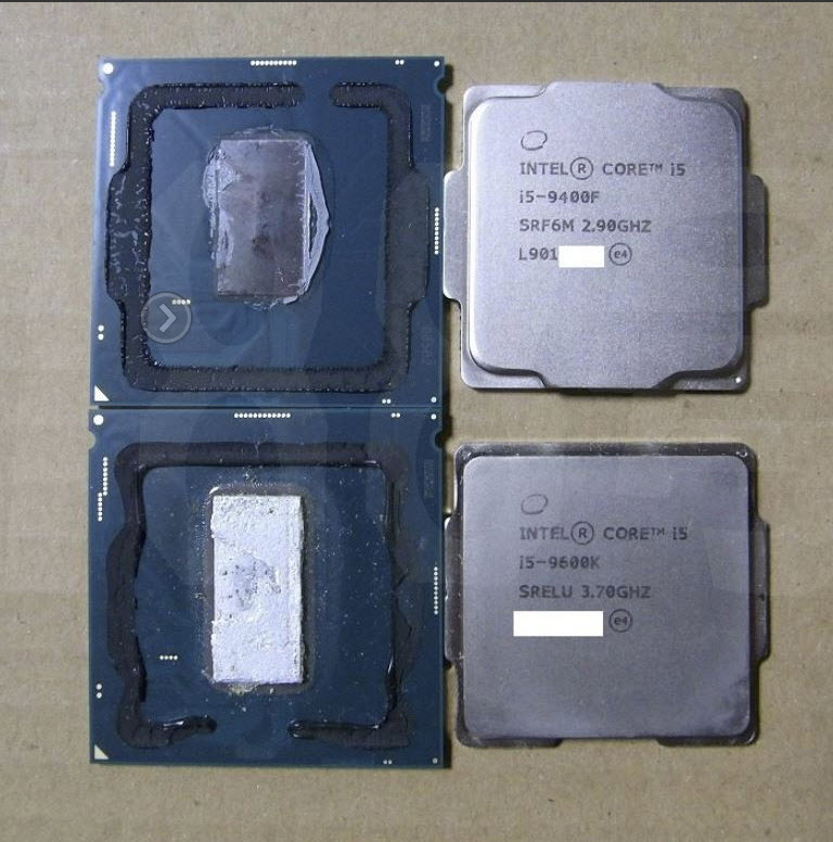 Intel Core i59400F รุ่นใหม่ล่าสุดจะใช้แค่ซิลิโคนธรรมดาใน