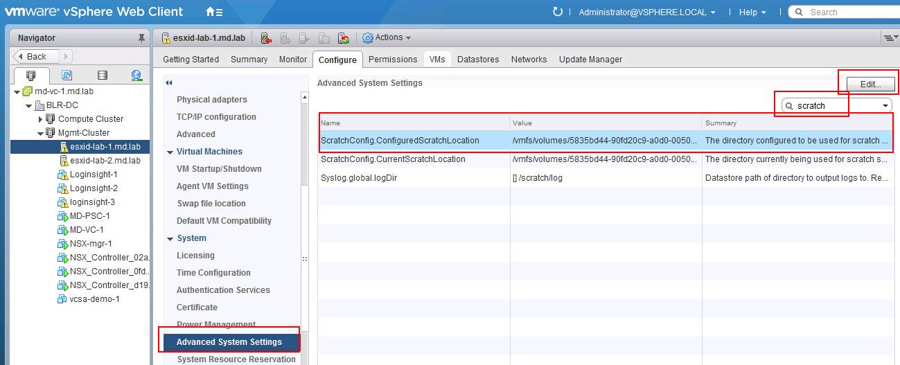 How to Configure Scratch partition in VMware ESXi using  Client