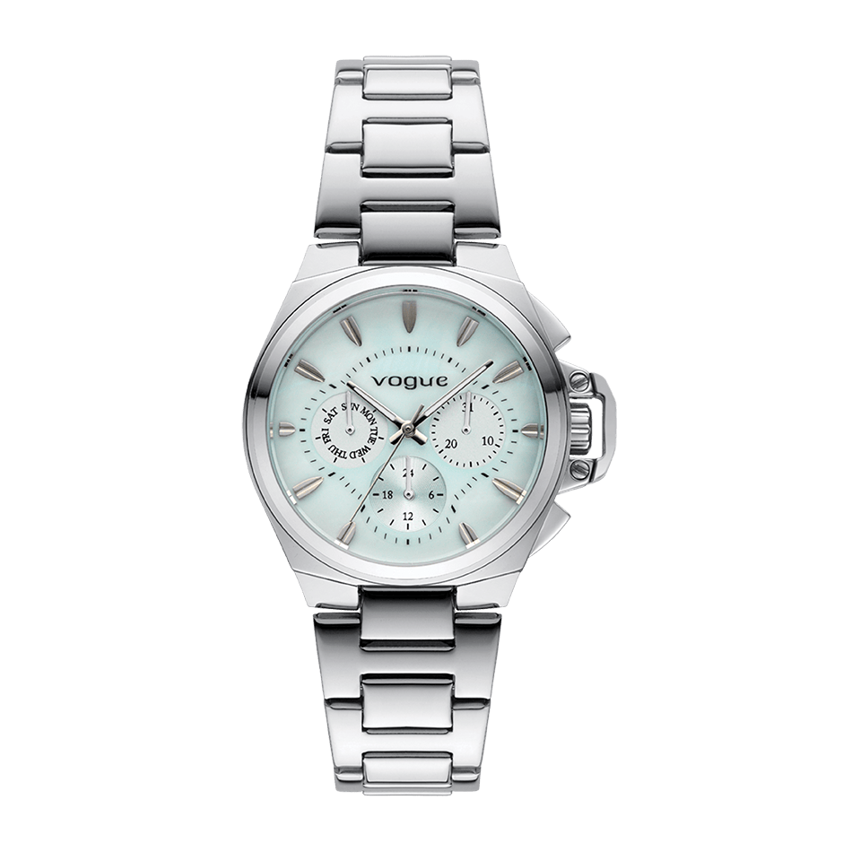 Etoille II watch mother of pearl iridescent ice blue color