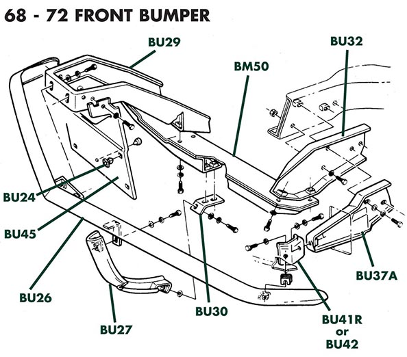 Bumper Brackets C3 6872 Volunteer Vette Corvette Parts