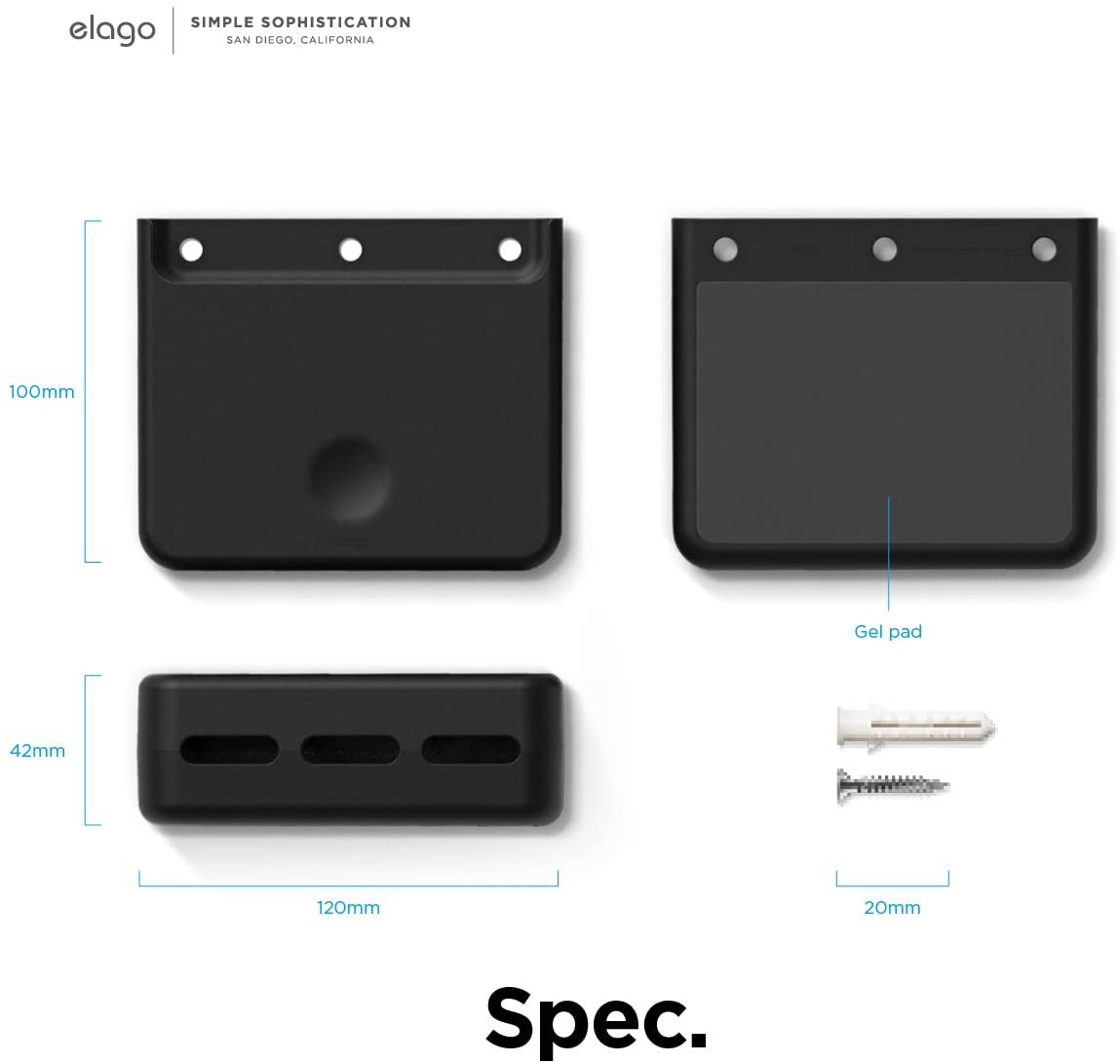 Elago Apple TV Remote Universal Holder Mount L Black Vortek