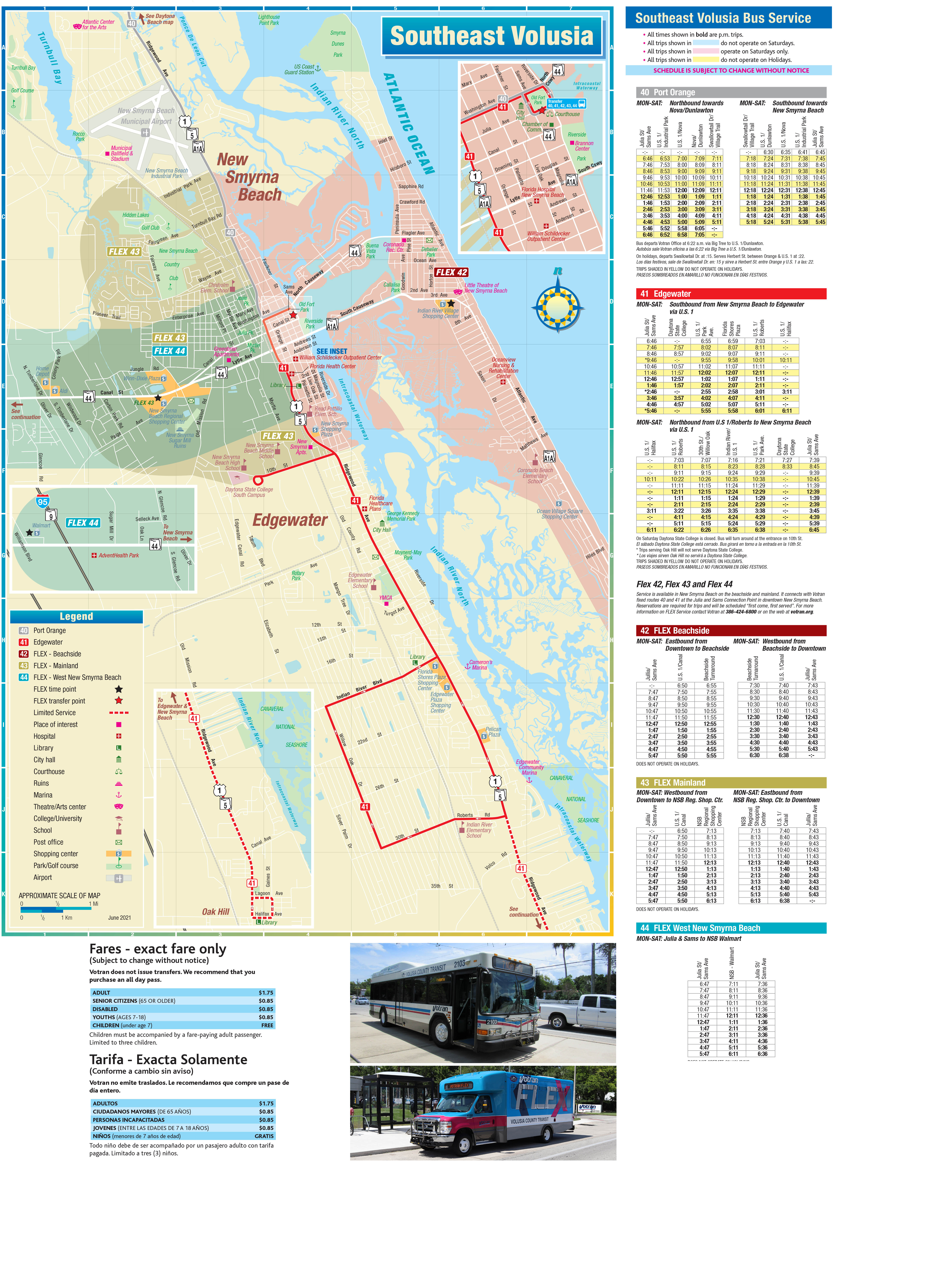 Votran Maps And Schedules South East Volusia Route Map