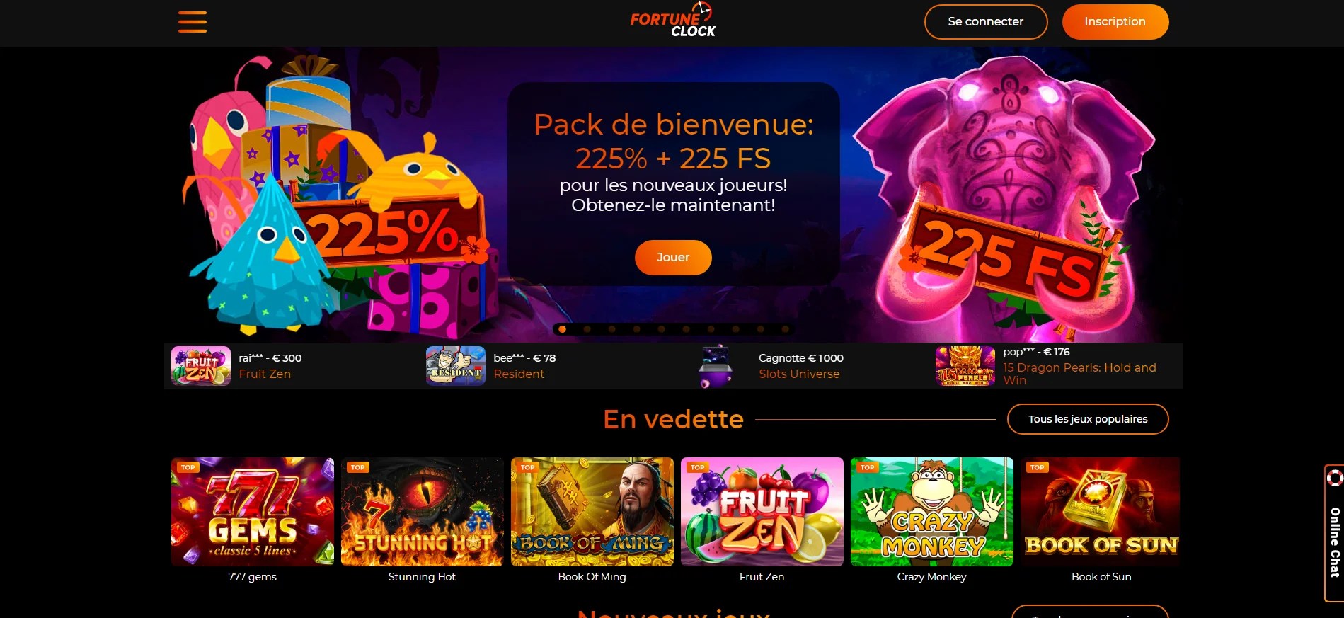 Fortune Clock Avis 3000 € + 10 € Bonus sans dépôt 2023