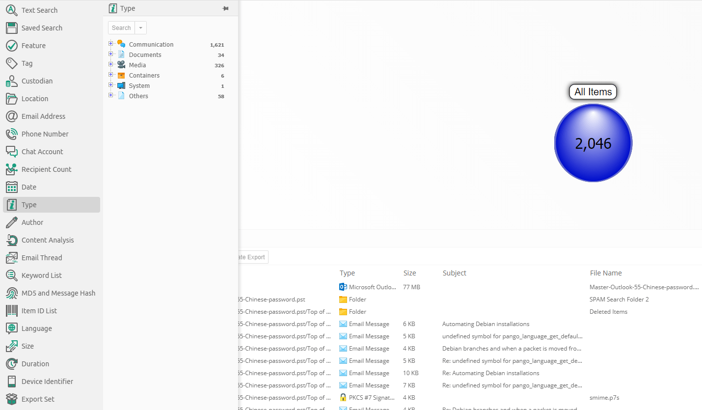7. Working with facets — Intella Connect™ User Manual