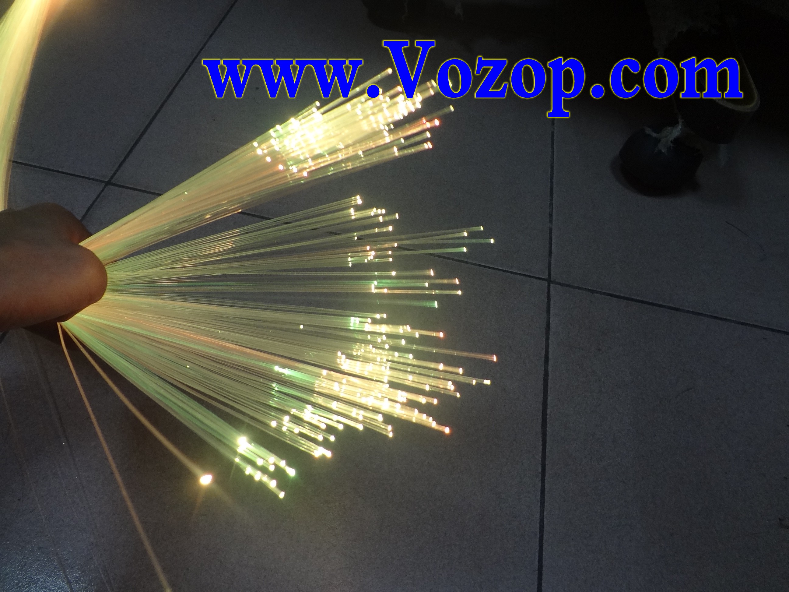 LED Light Source + 200PCs 2 Meters 0.75mm Fiber Optics Cable Kit LED
