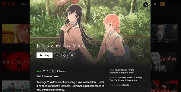 Watch Bloom Into You Season 1 on Netflix From Anywhere in the World