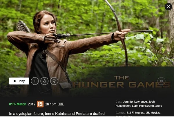 Watch The Hunger Games (2012) on Netflix From Anywhere in the World