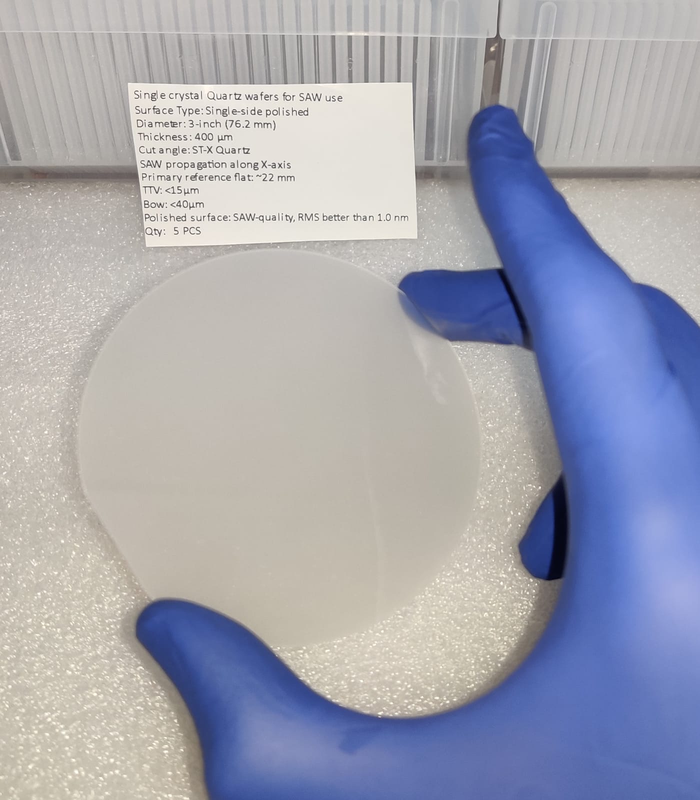 STCut Single Crystal Quartz Wafer (3 Inch), SSP Vritra Technologies