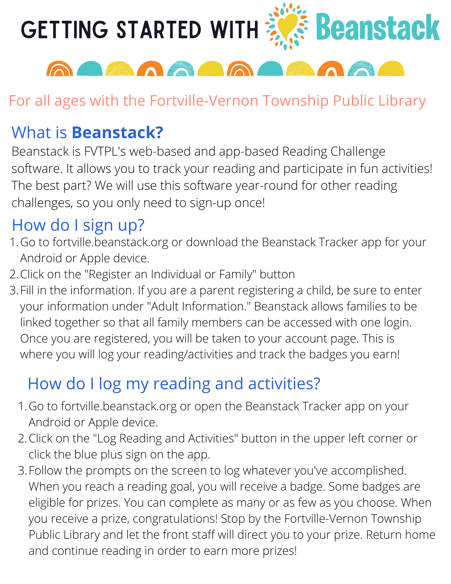 Beanstack Guide Fortville Library