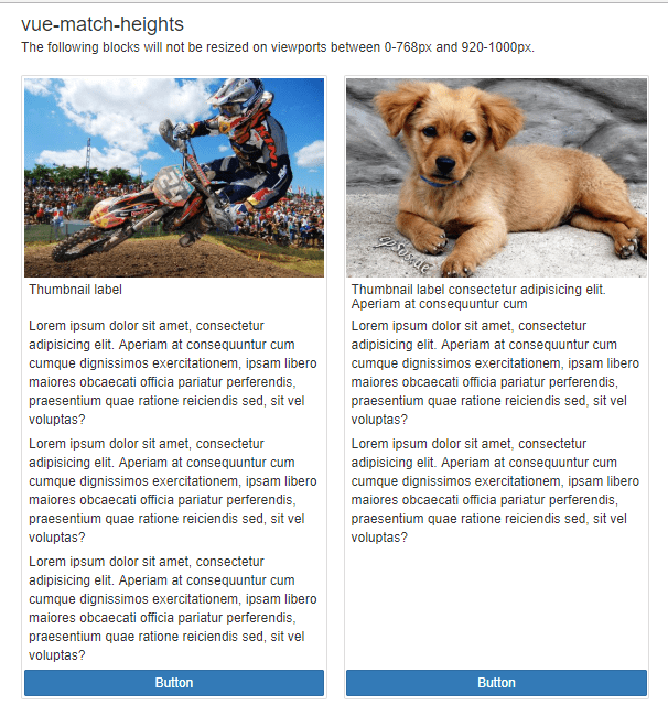 Match The Height of Elements In Vue.js Vue Script