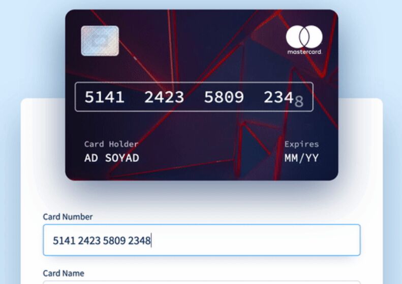 Interactive Credit Card Form For Vue.js Vue Script