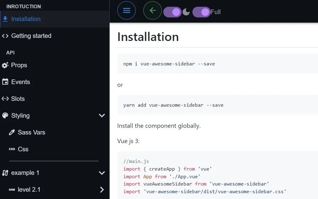 Awesome Sidebar Navigation Component For Vue 3 Vue Script