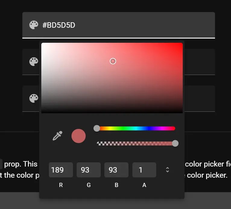 Vuetify VTextField Color Picker Component Vue Script