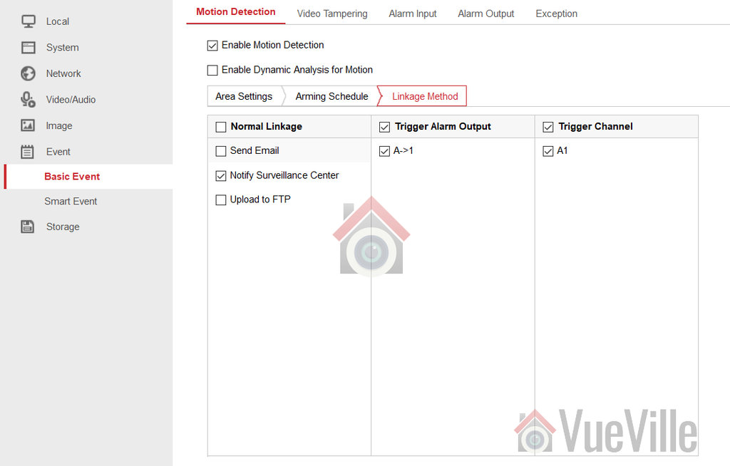 Howto Hikvision Motion Detection Setup VueVille