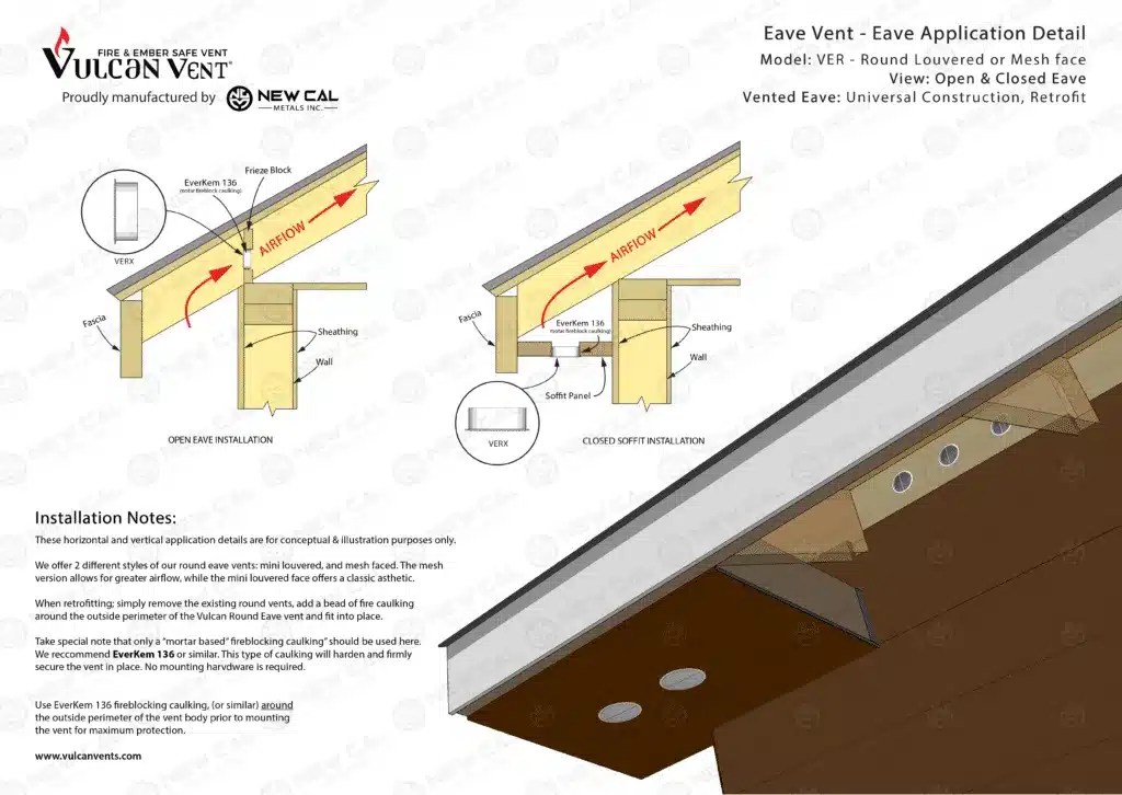 Under Eave Vents & Soffit Eave Vents With Mesh Screen