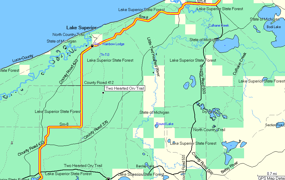 Upper Peninsula Snowmobile Trail Map