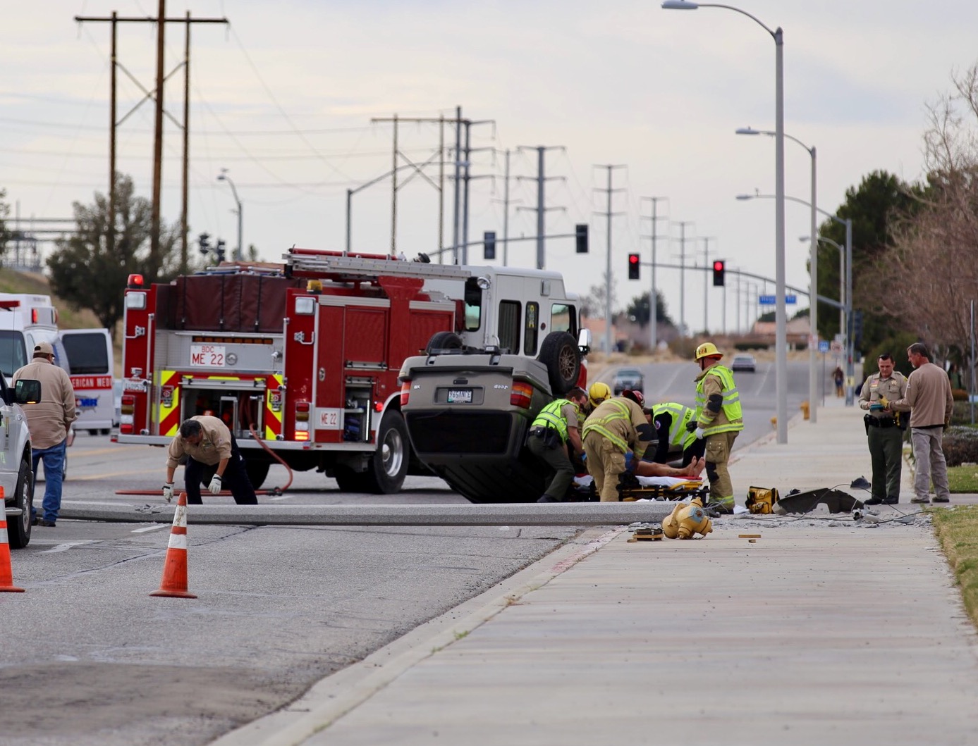 Woman Trapped After SUV Flips in Victorville