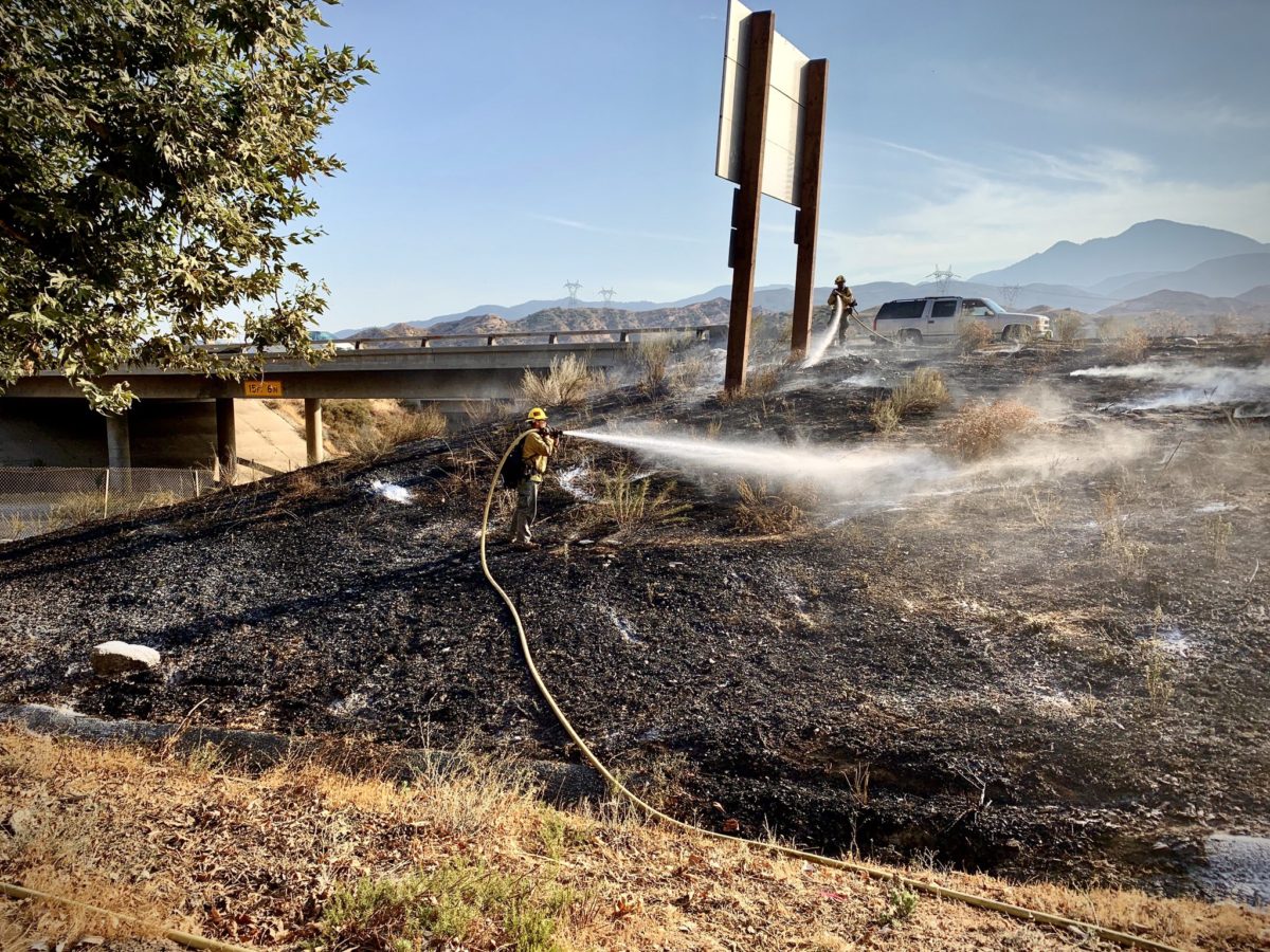 Sunday afternoon brush fires in the Cajon Pass remain under
