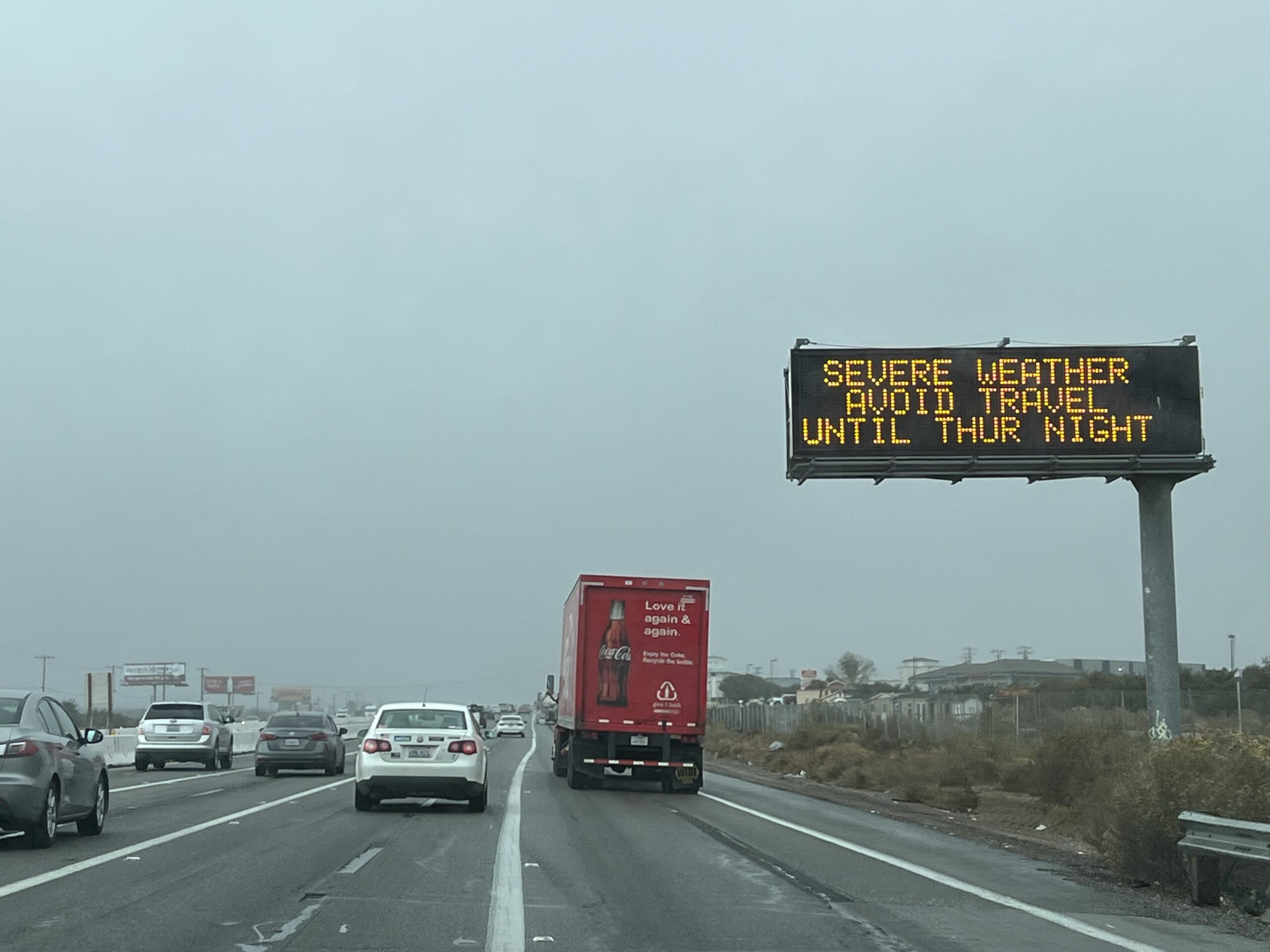 Fog reduces visibility to 15 feet in parts of Cajon Pass, drivers