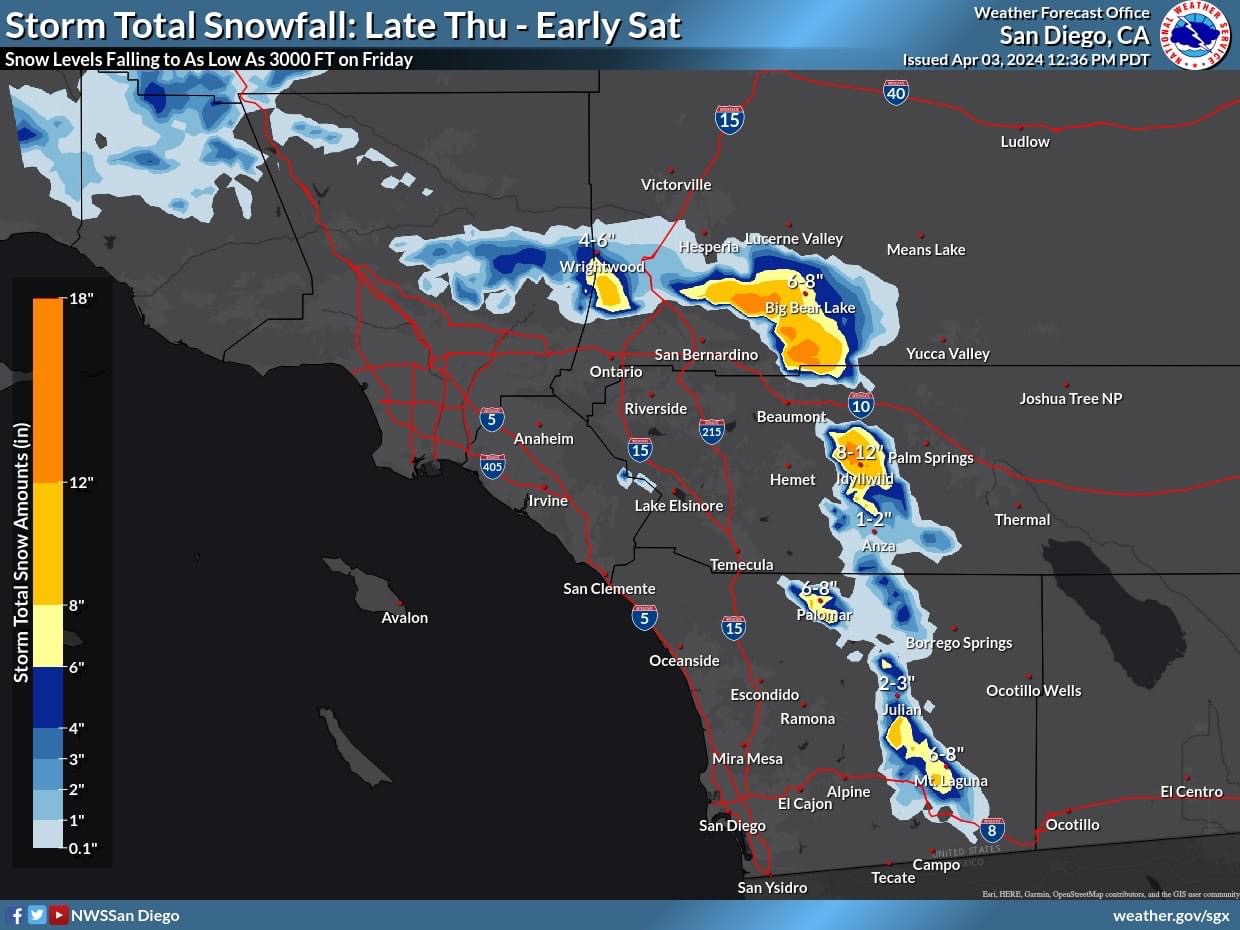 Change in Weather Conditions Expected to Bring Snowfall to Cajon Pass