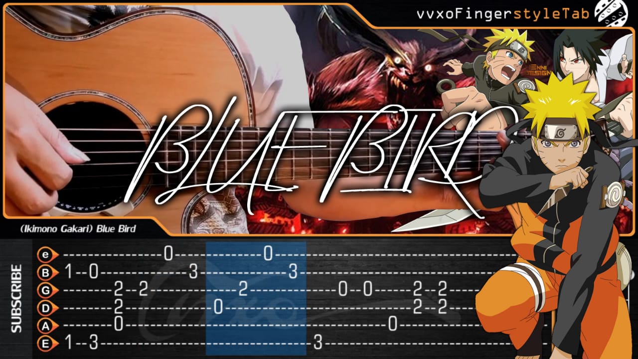 Blue Bird Naruto Shippuden Opening 3 Cover Tab Guitar Fingerstyle