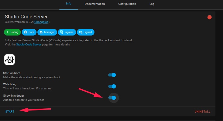 homeassistant-vs-code-start