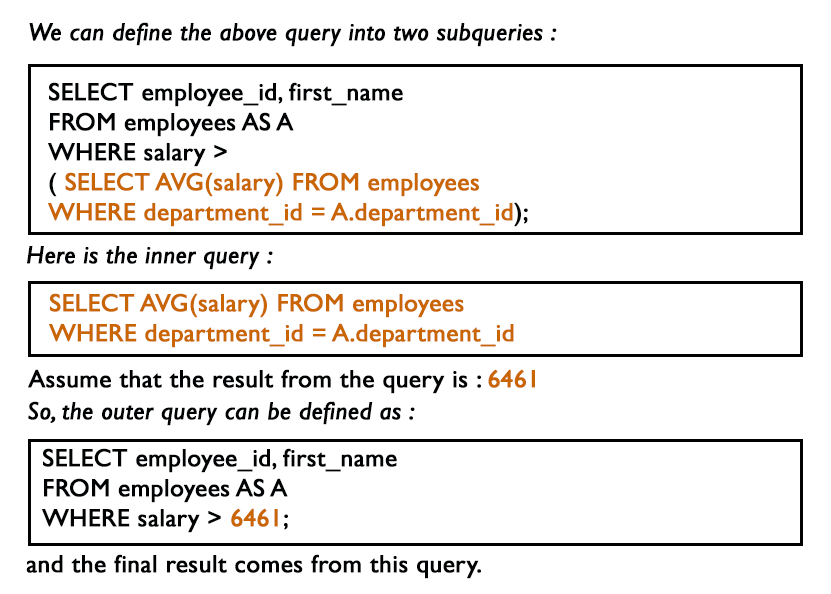 MySQL Subquery Exercises Find the employee ID, first and last name