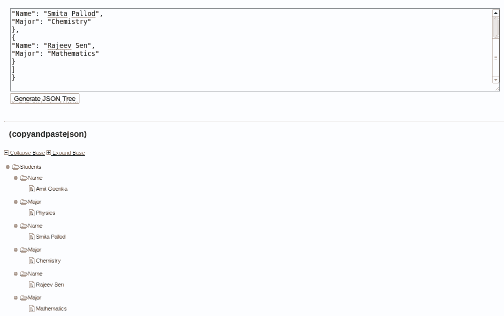 Online JSON viewer w3resource