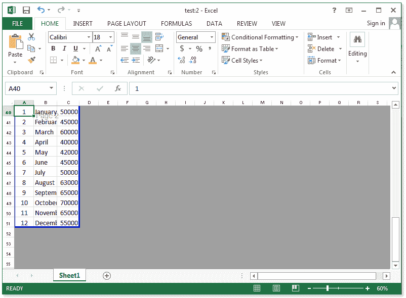View Worksheet Excel 2013 w3resource