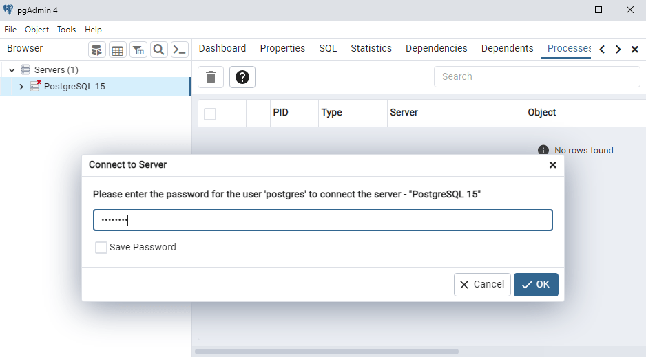 PostgreSQL pgAdmin 4
