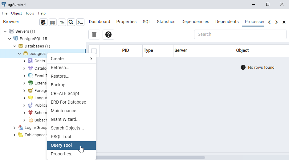 PostgreSQL pgAdmin 4