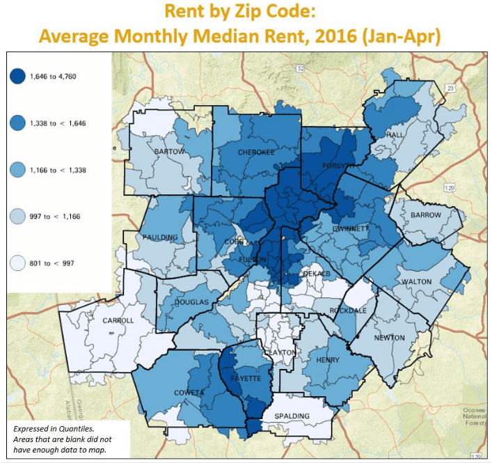 How Metro Atlanta Home Rent Varies By ZIP Code WABE