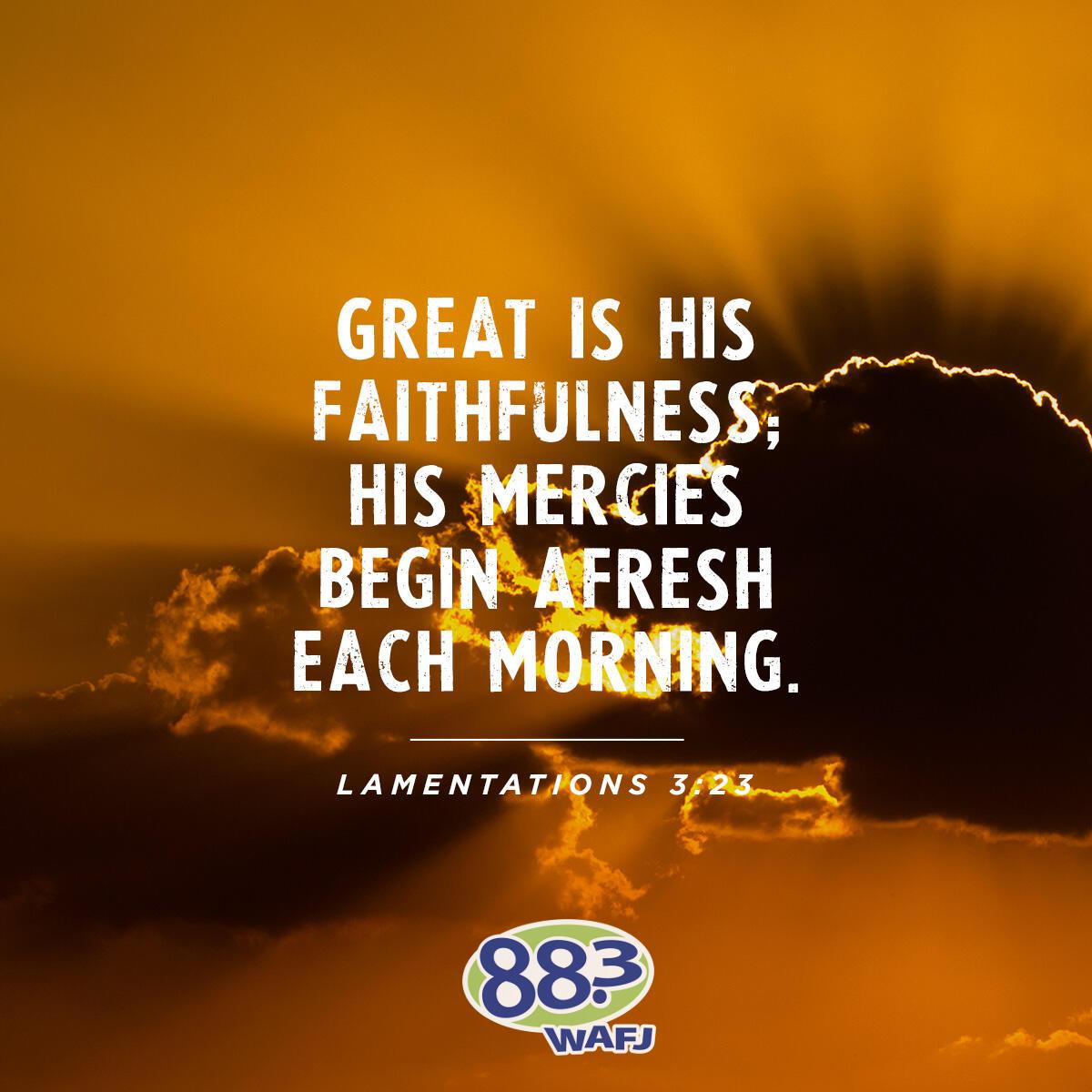 Verse of the Day Lamentations 3 23 WAFJ
