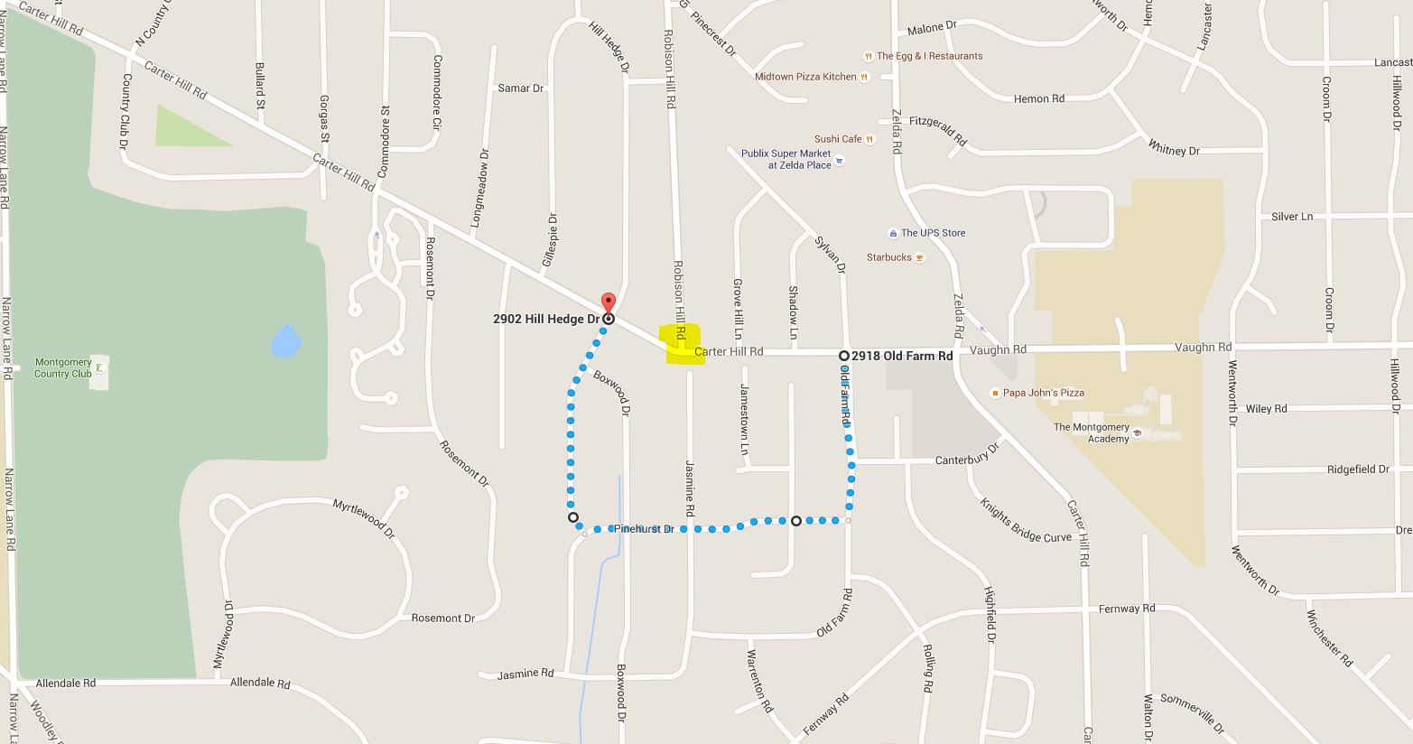Traffic Alert Carter Hill Rd. and Robison Hill Rd. Intersection to be