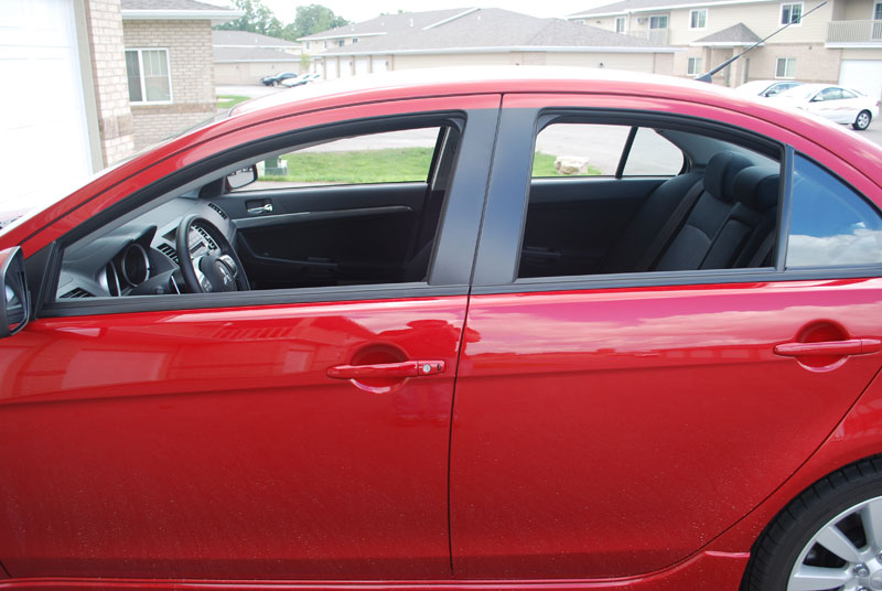 PlastiDipped my Window Trim EvolutionM Mitsubishi Lancer and