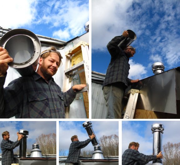 Mobile home woodstove completion