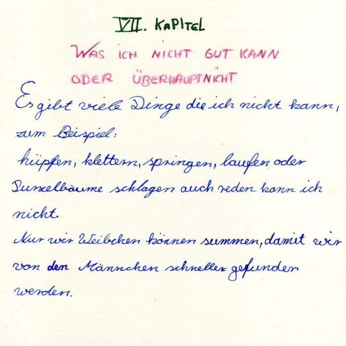 Selbst geschriebenes Tierbuch zur Tierkunde an der Waldorfschule