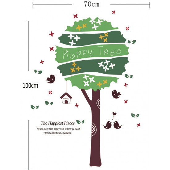 Happy Tree Wall Decal Wall Decals, Vinyl Wall Art Stickers by