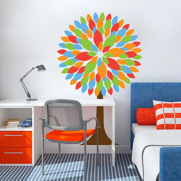 Tree with Colorful Leaves Wall Decal Wall Decal World