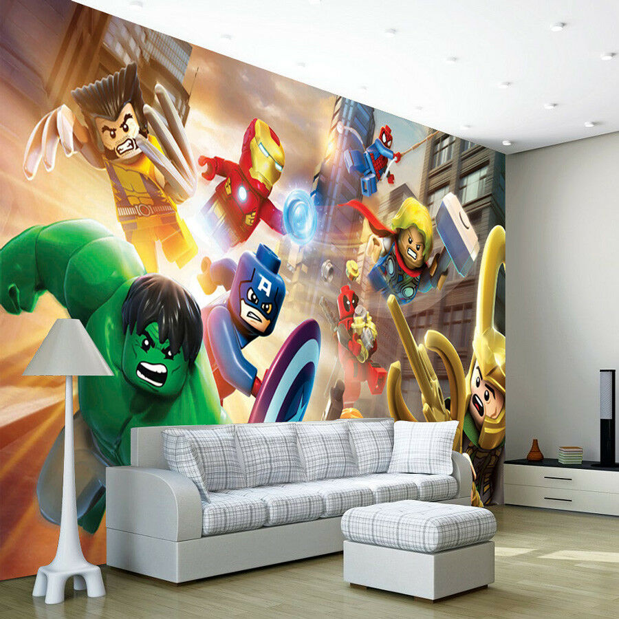 superhero wallpaper for bedroom,mural,wall,cartoon,wallpaper,fictional