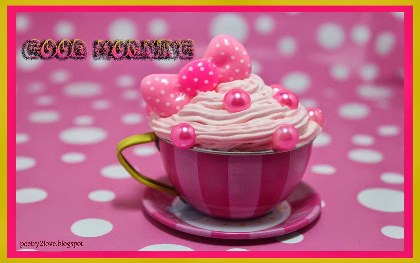 good morning ka wallpaper,pink,cup,cup,teacup,cream (64271) WallpaperUse