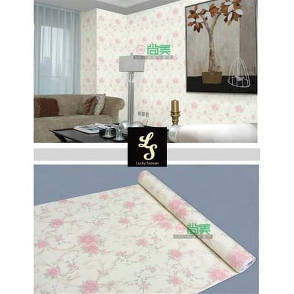 jual wallpaper sticker roll,pink,room,interior design,textile,floor