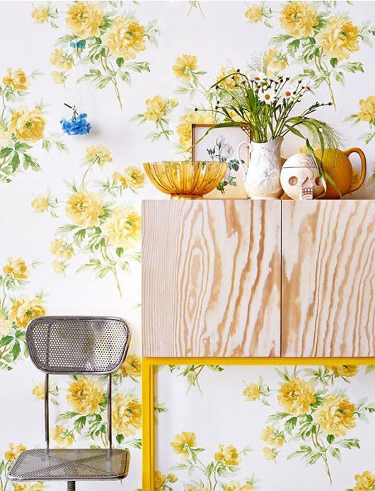 kitchen wallpaper b&q,wallpaper,yellow,wall,plant,room (934331
