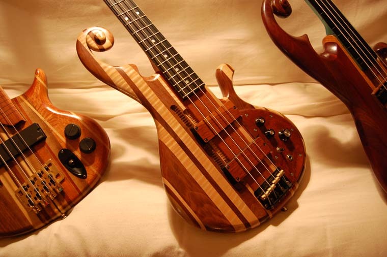 Handmade custom bass guitars