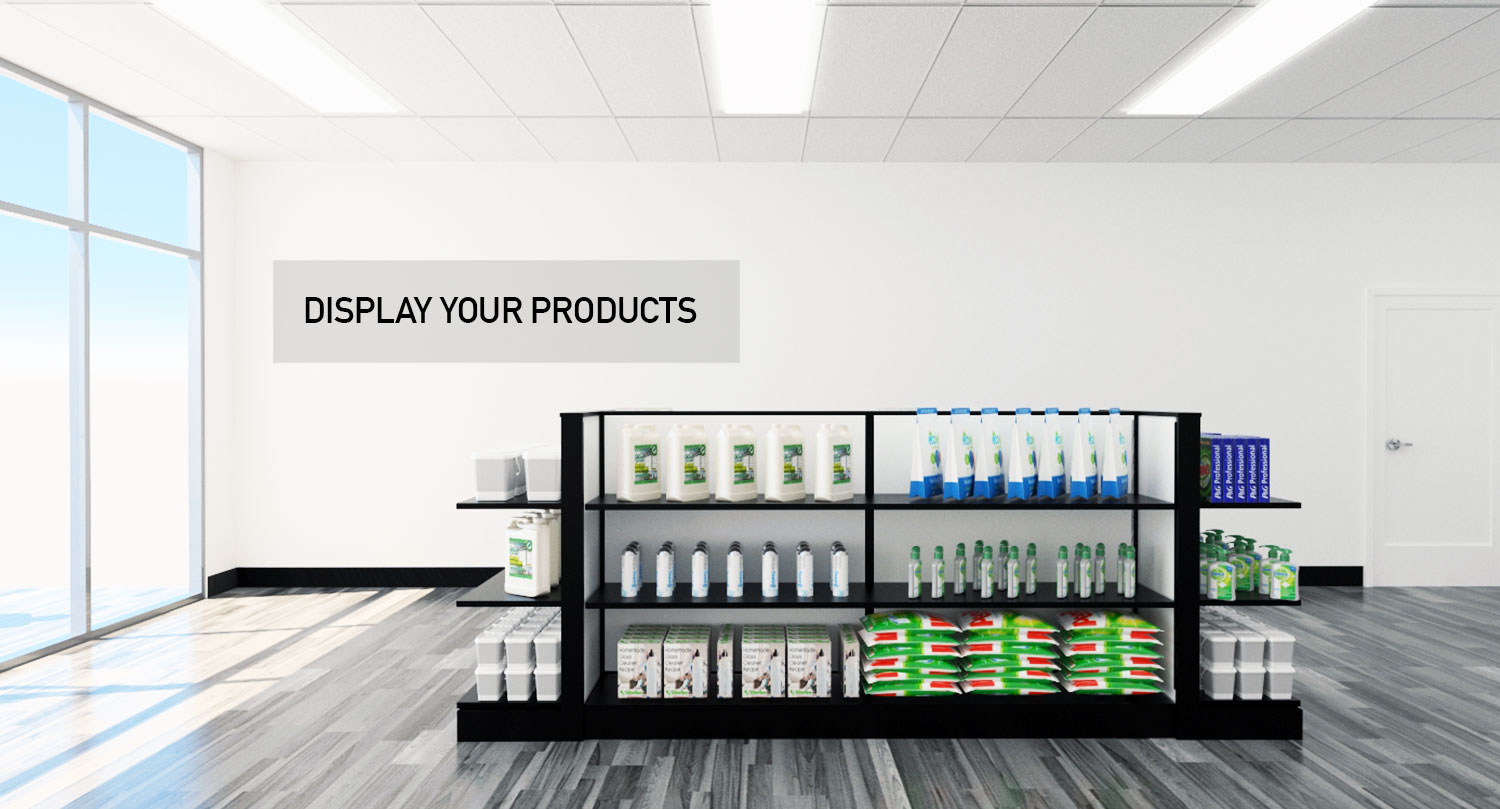 Slimline Gondola Display System Walls+Forms, Inc.