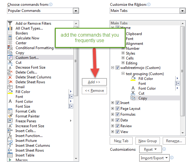Excel 2016 Ribbons,Tabs and Quick Access Toolbar