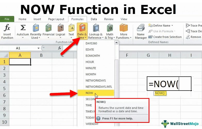 NOW Function (Formula, Examples) How to Use NOW in Excel?